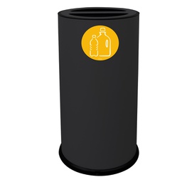 [102085] Contenitore tondo 2 scomparti 70L in acciaio nero Stilcasa