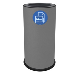 [102086] Contenitore tondo 2 scomparti 70L in acciaio grigio Stilcasa