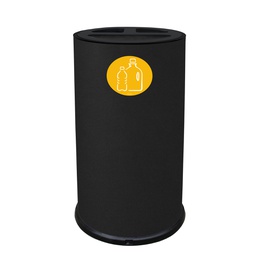 [102087] Contenitore tondo 3 scomparti 70L in acciaio nero Stilcasa