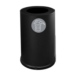 [102089] Contenitore tondo 1 scomparto 100L in acciaio nero Stilcasa