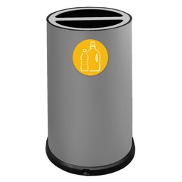 [102092] Contenitore tondo 2 scomparti 100L in acciaio grigio Stilcasa