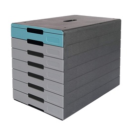 [102112] Cassettiera 7 cassetti IDEALBOX PRO 7 azzurro Durable