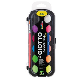 [102169] Colori acquerello 12 pastiglie fluo D30mm GIOTTO
