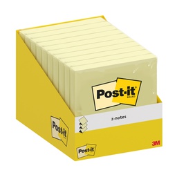 [102224] Cf.10 blocchetti c/film 100fg Post-it®Z-Notes R330-CY-W10 76x76mm giallo canary