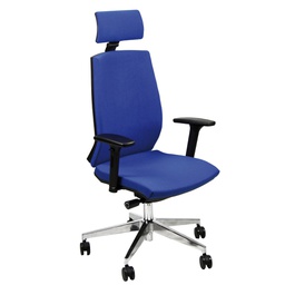 [71256] Poltrona semidirezionale Larissa LR1SB blu c/braccioli regolabili e poggiatesta
