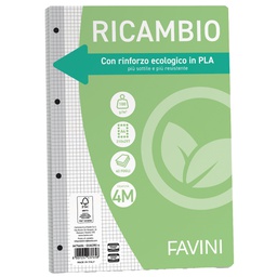 [90738] Ricambi c/rinforzo ecologico f.to A4 100gr 40fg 4mm Favini