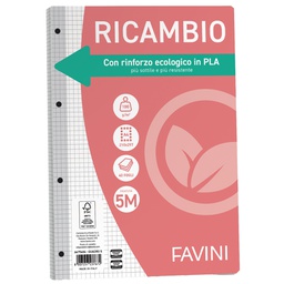 [90739] Ricambi c/rinforzo ecologico f.to A4 100gr 40fg 5mm Favini