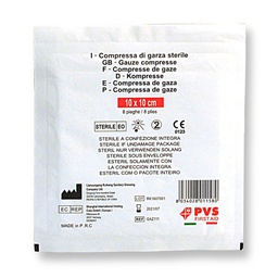 [93487] Busta di garza compressa sterile 10x10cm GAZ111 PVS