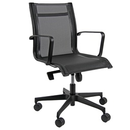 [96117] Poltrona direzionale Pollux all black PVD nero con braccioli inclusi