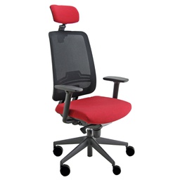[96140] Poltrona semidirezionale Absolute ASANPG rosso c/ bracc. regolabili+poggiatesta