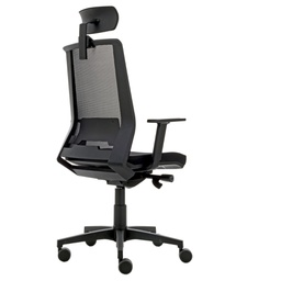 [96157] Poltrona semidirezionale Light LLNPG nero c/bracc. regolabili e poggiatesta