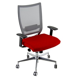 [96163] Poltrona semidirezionale Elite concept COTXL rosso/grigio c/bracc regolabili
