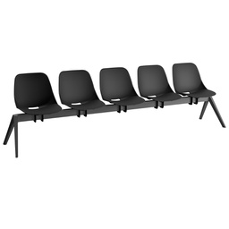 [96461] Panca attesa Quick QK5P 5 posti nero senza braccioli