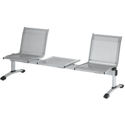 [96504] Panca attesa Plexus PS2PT 2 posti grigio con tavolo s/braccioli