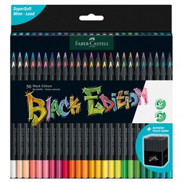 [98445] Astuccio 50 matite colorate triangolare Black Edition Faber-Castell