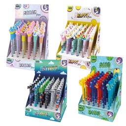 [98651] Box 4 expo da 36pz cad. penne cancellabili fantasie assortite Lebez