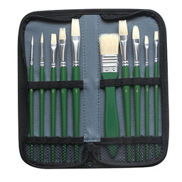 [98881] Astuccio 10 pennelli in setola assortiti per olio DOM