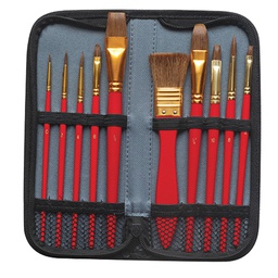 [98882] Astuccio 10 pennelli in pony assortiti per acquerello DOM