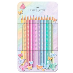 [98888] Astuccio in metallo 12 matite colorate Sparkle Pastel assortite Faber Castell