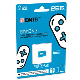 [EMTSDM256GXCU3] Emtec mSD 256GB UHS-I U3 V30 A1 Gaming Blu