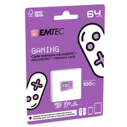 [EMTSDM64GXCU3G] Emtec mSD 64GB UHS-I U3 V30 A1 Gaming Viola