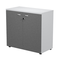 [101013] Armadio contenitore basso struttura bianco / ante antracite ESSENCE