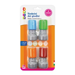 [102271] 4 pz timbrini dei giudizi preinchiostrati diam.10mm DECO