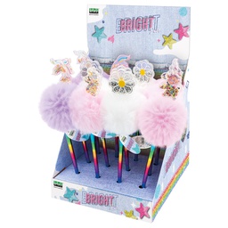 [102272] Expo 12 penne Bright pompon e paillette fantasie assortite Lebez