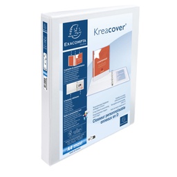 [102321] Raccoglitore pers. 4 anelli a D 25 mm in PP A4 bianco 51846E KREACOVER Exacompta