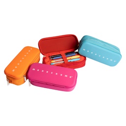 [102474] Astuccio 2 zip silicone e poliestere 21x5xc9cm colori assortiti Monocromo Pigna