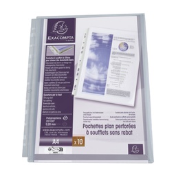 [72876] 10 Buste forate c/soffietto in PPL liscio A4 5507E Exacompta