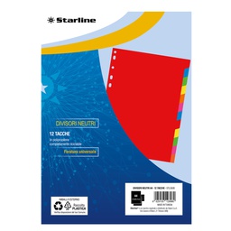 [STL5500] Divisori neutri in PP 12 tacche f.to A4 21x29,7cm Starline