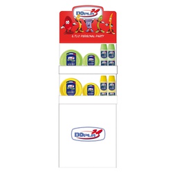 [102532] Espositore da terra Mini con piatti e bicchieri Reuse giallo e verde Dopla