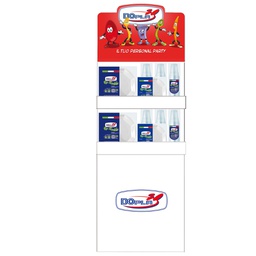 [102534] Espositore da terra Mini con piatti e bicchieri Reuse bianco Dopla
