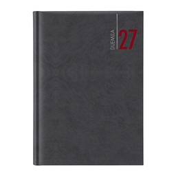 [98534] Agenda settimanale 2027 dim.17x24cm cop. in carta imbottita nero