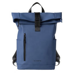 [102580] Zaino Roll-top Drop gomma antipioggia dim. 30x42x14cm blu InTempo