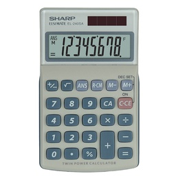 [SHAEL240SAB] Sharp Calcolatrice tascabile EL240SAB Bianco/Grigio 8 cifre