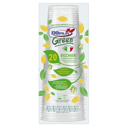 [102809] 20 Bicchieri birra in PLA 390ml trasparenti Dopla
