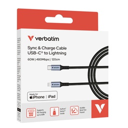 [VERB31844] Verbatim Cavo di sincronizzazione e ricarica da  USB-C a Lightning_120 cm