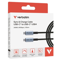 [VERB31847] Verbatim Cavo di sincronizzazione e ricarica USB-C ® a USB-C_240W_40Gbps_ 120 cm