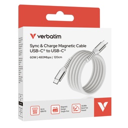 [VERB31850] Verbatim Cavo Magnetico Sync  Charge USB-C to USB-C 60W  120 cm_Grigio