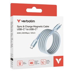 [VERB31852] Verbatim Cavo Magnetico Sync  Charge USB-C to USB-C 60W  120 cm_Blu