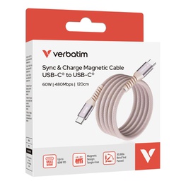 [VERB31853] Verbatim Cavo Magnetico Sync Charge USB-C to USB-C 60W  120 cm_Rosa