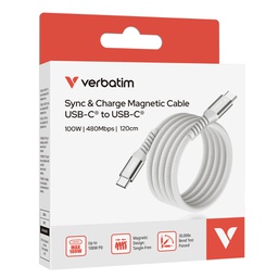 [VERB31854] Verbatim Cavo Magnetico Sync  Charge USB-C to USB-C 100W  120 cm_Grigio