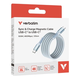 [VERB31856] Verbatim Cavo Magnetico Sync Charge USB-C to USB-C 100W  120 cm_Blu