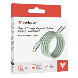 [VERB31864] Verbatim Cavo Magnetico Sync Charge USB-C to USB-C 60W  120 cm_Verde