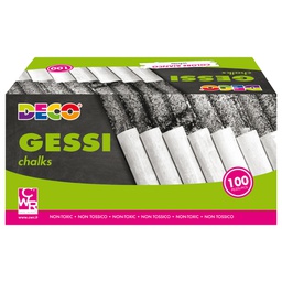 [103095] Scatola 100 gessetti tondi 10x81mm bianchi Deco