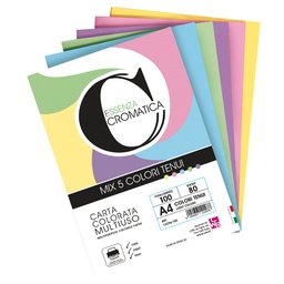 [103099] Risma 100 fg Cromatica 80gr A4 colori assortiti tenui CWR
