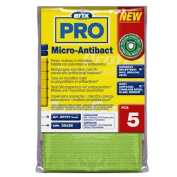 [103532] Conf 5 Panni multiuso Micro-Antibact 35x38cm verde Arix
