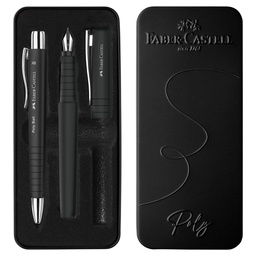 [103383] Set stilo B Poly Pen + sfera 0,7mm Poly Ball fusto nero Faber Castell